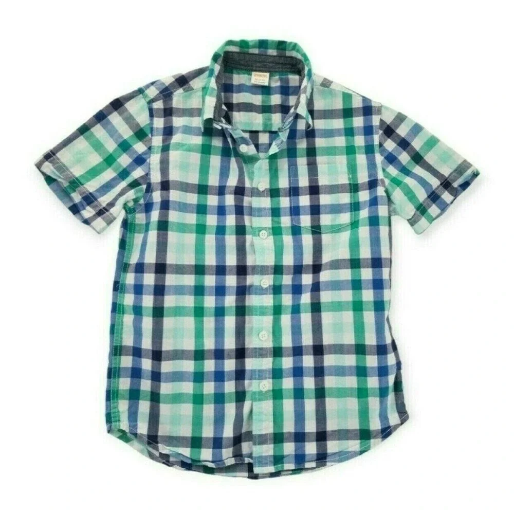 Gymboree Button Up Plaid 7/8 Boys School